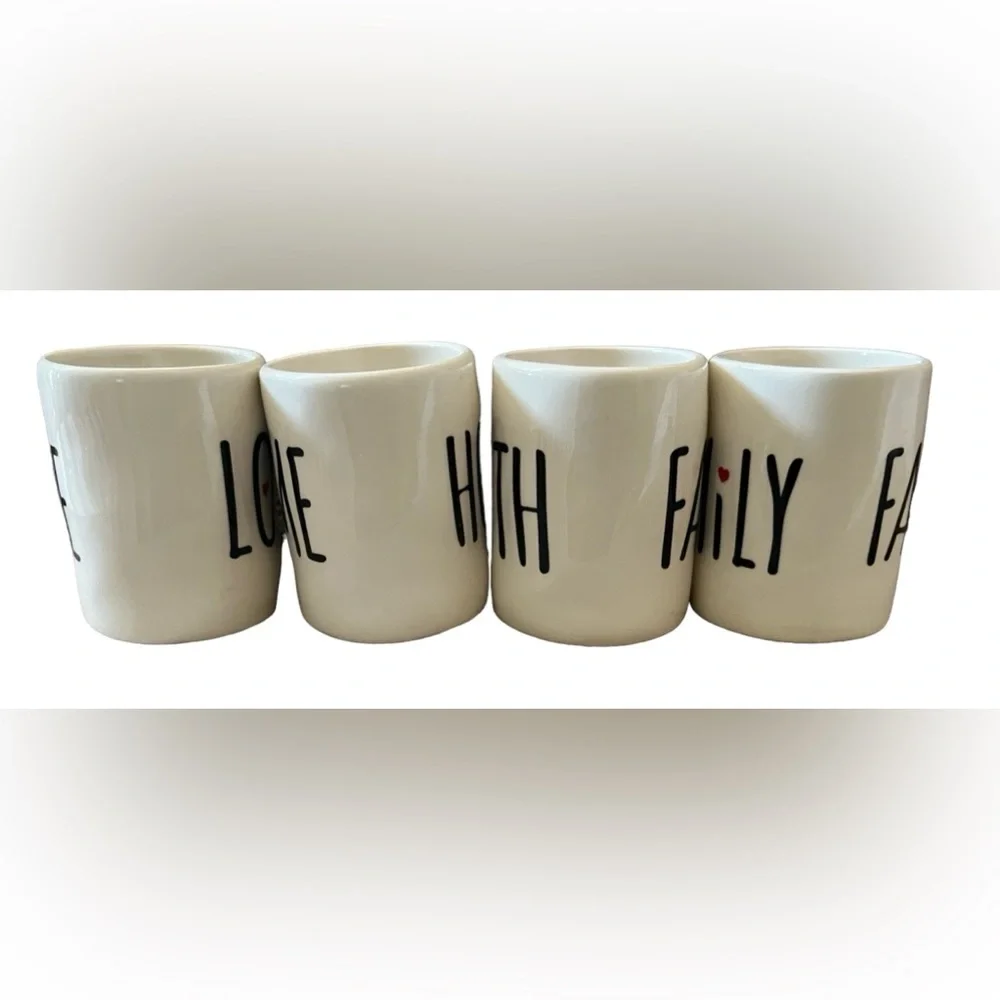 Cracker barrel home faith family love dish & mug set stand 9 piece stoneware